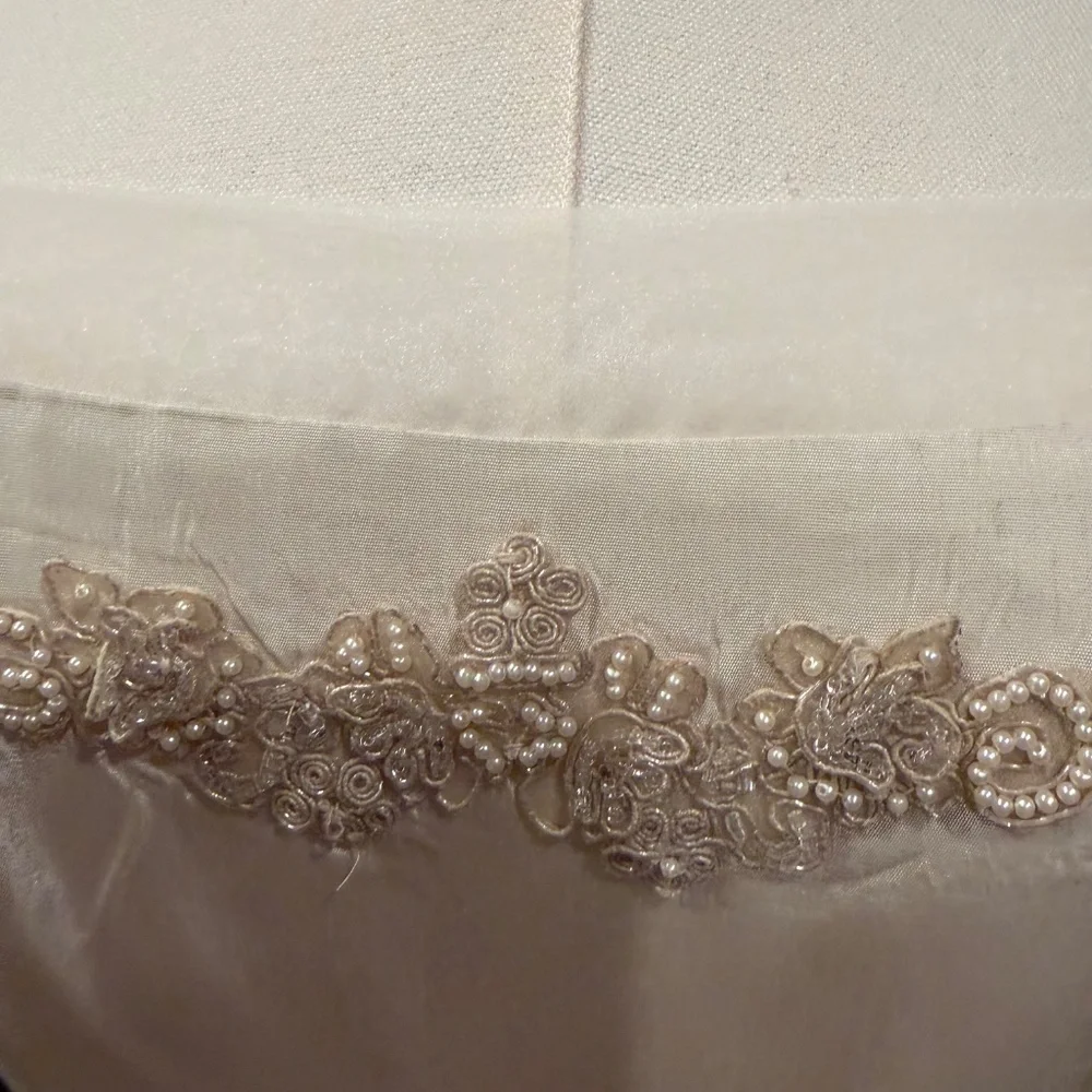 STUNNING Vintage Cachet Bridal Dress Strapless Evening Gown Beaded Ivory Lace 8 - Picture 4 of 6
